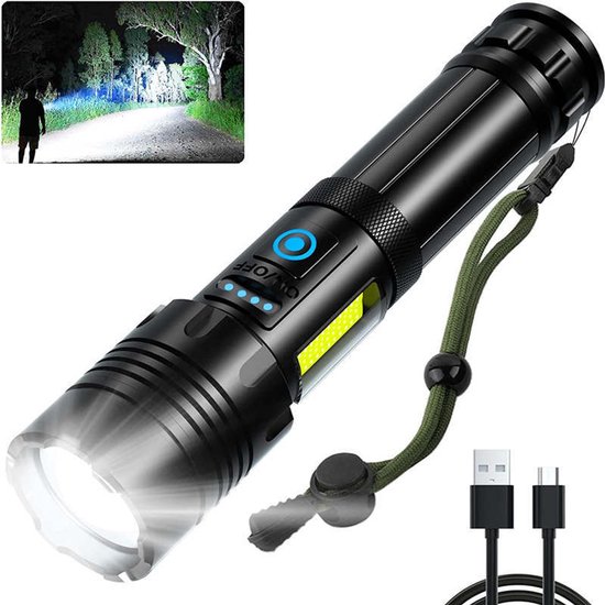 Led-taschenlampe - 3600 Lumen, Wasserdicht, Wiederaufladbar, Camping-notfalllampe