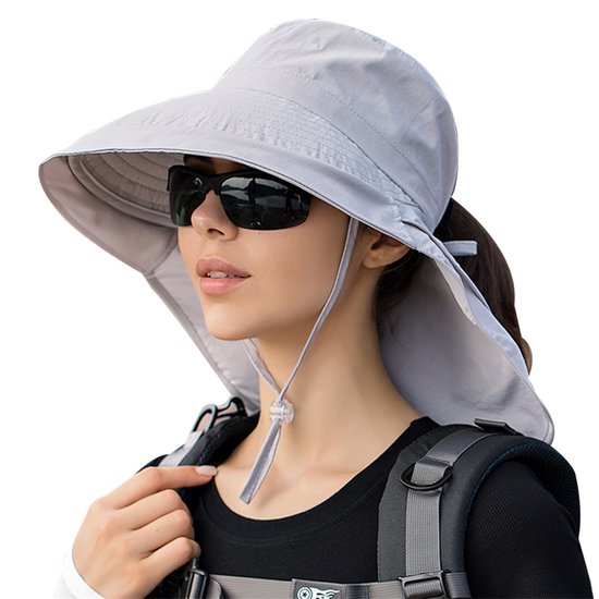 Vhv Unisex-sonnenhut – Faltbarer Gartenhut – Breite Krempe Mit Nackenschutz – Kinnband – Geeignet Für Gartenarbeit Und Outdoor-aktivitäten – 1 Hut – Dunkelcyan