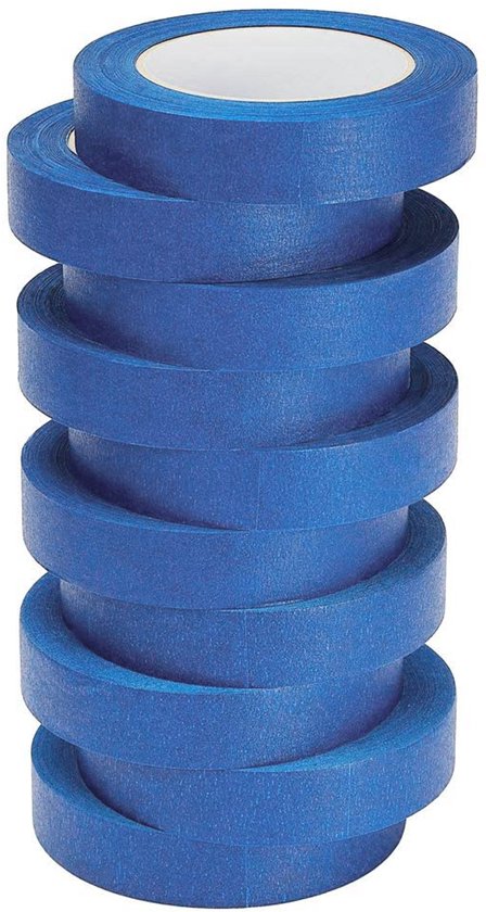 Abklebeband, 10 Rollen, Selbstklebend, Leicht Abreißbar, Für Präzises Lackieren Und Heimwerkerarbeiten, Zum Zeichnen, Sprühen Und Für Künstlerische Gestaltung, 25 Mm X 20 M, Blau
