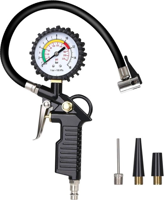 Digitales Manometer, Psi/bar, Für Autos Und Motorräder, Druckluftleitung