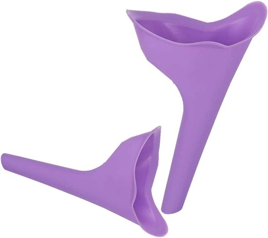 Urinal-trichter Für Damen, 2er-pack, Wiederverwendbar, Flexibel, Aus Silikon, Ideal Für Reisen, Musikfestivals, Camping, Staus, Wandern, Lila