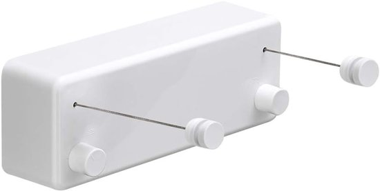 Ausziehbare Wäscheleine – Wäscheständer Mit Verstellbaren Doppelten Edelstahlseilen, Hotelstil, Robust, Zur Wandmontage, 4,2 M, Weiß