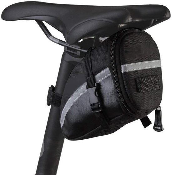 Fahrradsatteltasche – Gepäckträgertasche – Satteltasche – Mountainbike-satteltasche – Aufbewahrungstasche Für Fahrradreparaturwerkzeug – Mit Reflektorstreifen – Schwarz