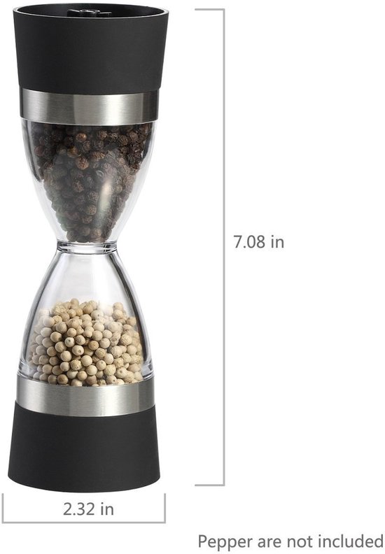 Nthproducts, 2-in-1 Salz- Und Pfeffermühle, Manuell Einstellbare Himalaya-salzmühle, Design, Geeignet Für Küche Und Grill, Perfekt Für