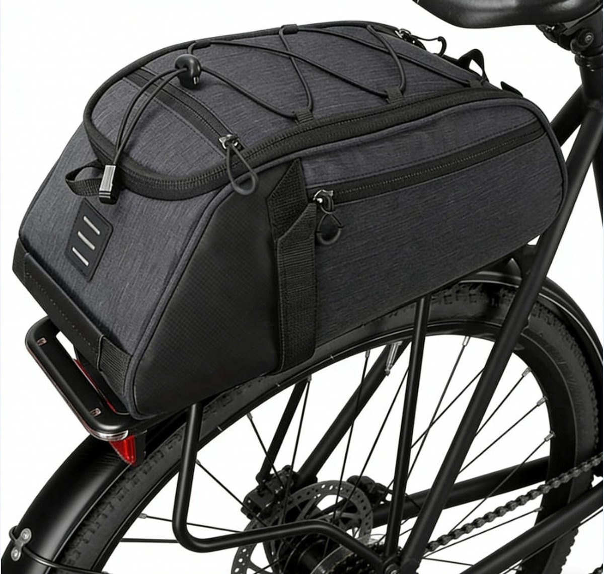 Hinterachs-schultertasche – Wasserdichtes Polyestergewebe + Verstellbarer Schultergurt – 1 Stück – Schwarz (radfahren/outdoor)