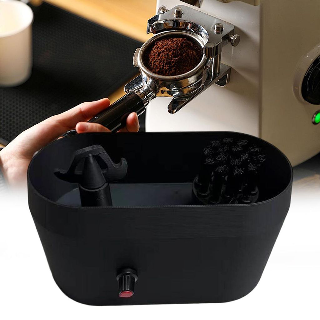 Zubehör Für Espressomaschinen, Siebträgerhalter Mit Kaffeesatzauffangbehälter Und Bürste, Geeignet Für 51/53/58 Mm Siebträger.
