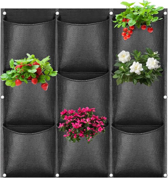 Vertikaler Wandpflanzkasten, Für Drinnen Und Draußen, Taschen Für Hängepflanzkästen, Vertikale Gartentaschen Mit 9 Fächern, Vertikaler Garten Für Die Heimdekoration