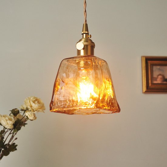 Vintage Led-pendelleuchte – Glaslüster – Für Schlaf- Und Wohnzimmer – Mit Warmweißer Led-lampe