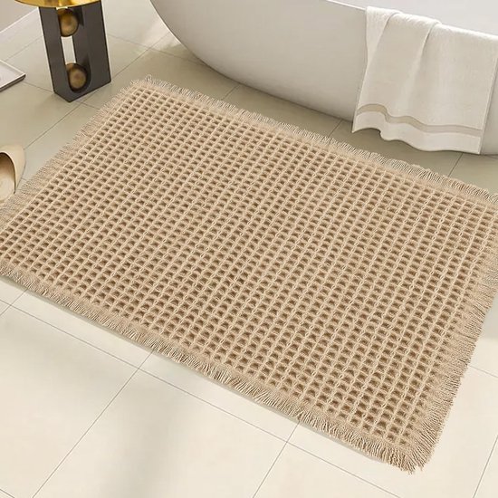 Super Saugfähige Badematte – Rutschfest – Waschbar – Weich – Gummiboden – 43 X 61 Cm – Bodenmatte