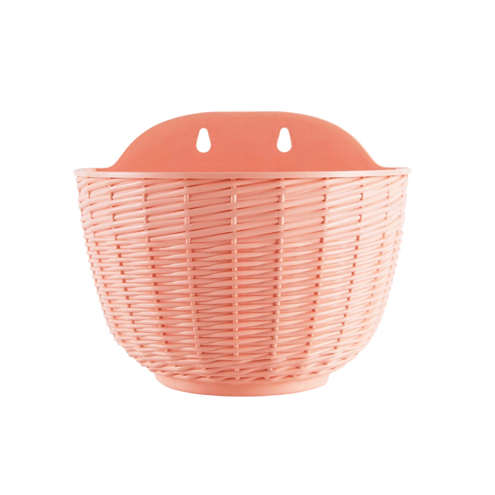 Halbrunder, Rosafarbener, Geflochtener Rattan-wandblumentopf