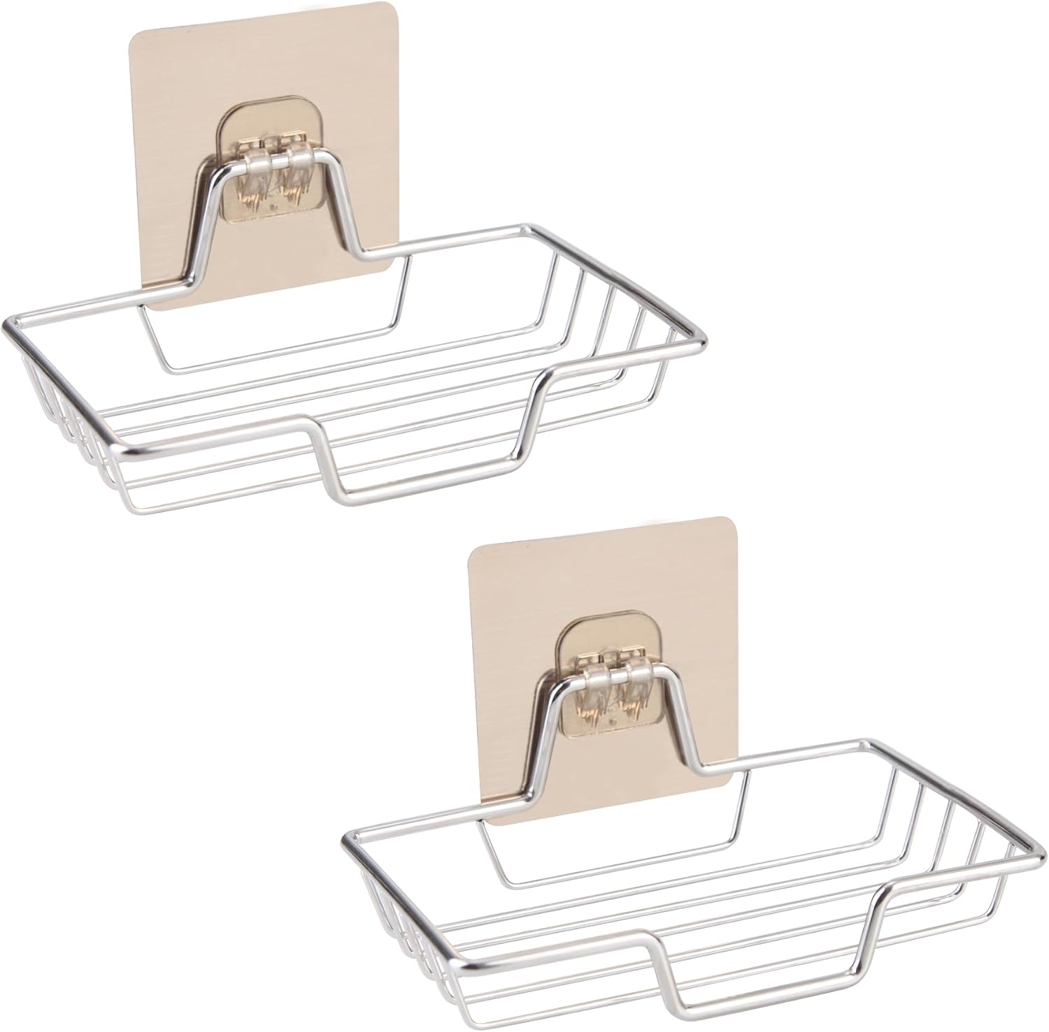 Zweiteiliges Seifenschalen-set Aus Edelstahl – Selbstklebender Seifenschalenhalter – Silber