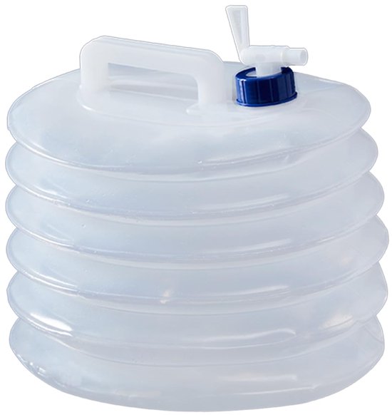 Zusammenklappbarer Wasserbehälter Für Den Außenbereich (mit Wasserhahn), Faltbarer Tragbarer Eimer, Teleskopeimer, Tragbarer Wassertank Für Reisen, 10 Liter, Transparent