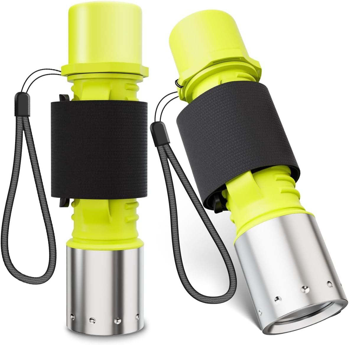 Taucherlampe Mit Wiederaufladbarer Stromversorgung, Led-taschenlampe Mit Hoher Lichtstärke Zum Schnorcheln, Tauchen Und Für Unterwassersportarten (2er-pack) (batterien Nicht Enthalten).