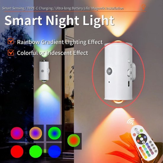 Zwei Led-nachtlichter Zum Einstecken. Diese Nachtlichter Verfügen Über Einen Lichtschalter, Einen Helligkeitsbereich Von 5–300 Lumen Und Eine Farbtemperatur Von 2700 K.