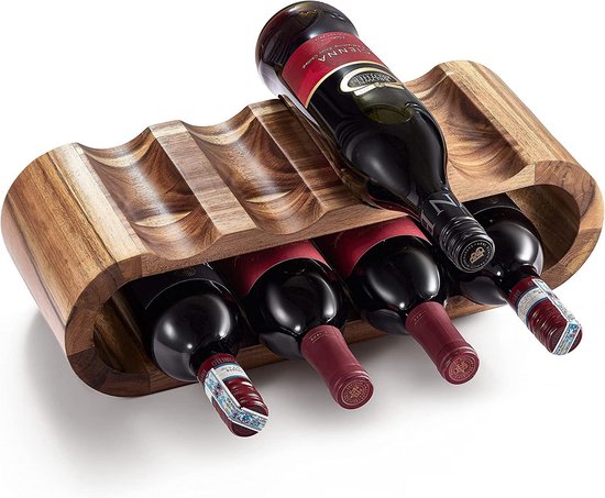 Freistehendes Weinregal Aus Holz Für 8 Weinflaschen – Ein Platzsparendes Weinregal Und Aufbewahrungsmöbel Für Zuhause.