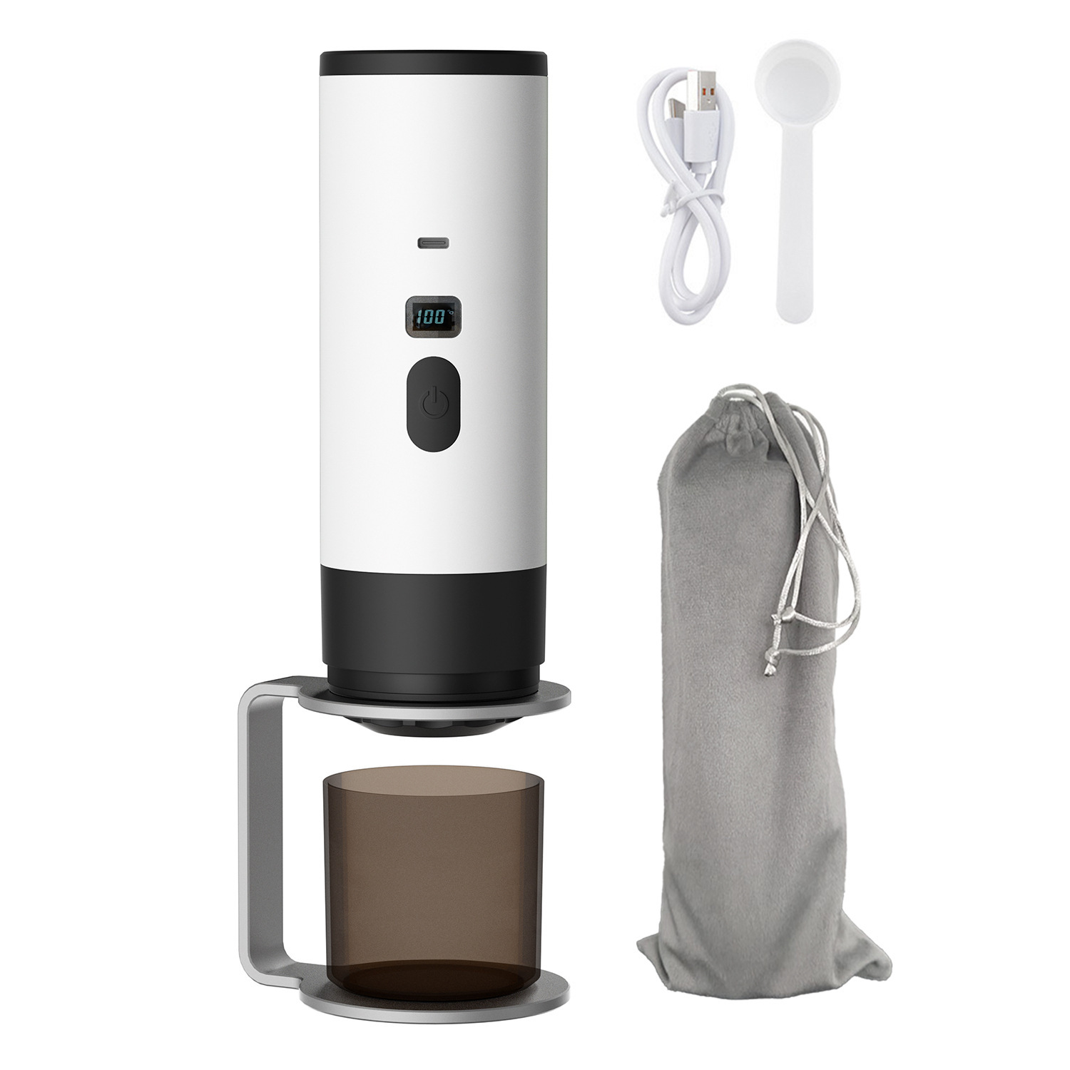Tragbare Kaffeemaschine, Tragbare Espressomaschine, Kompatibel Mit Kaffeepulver