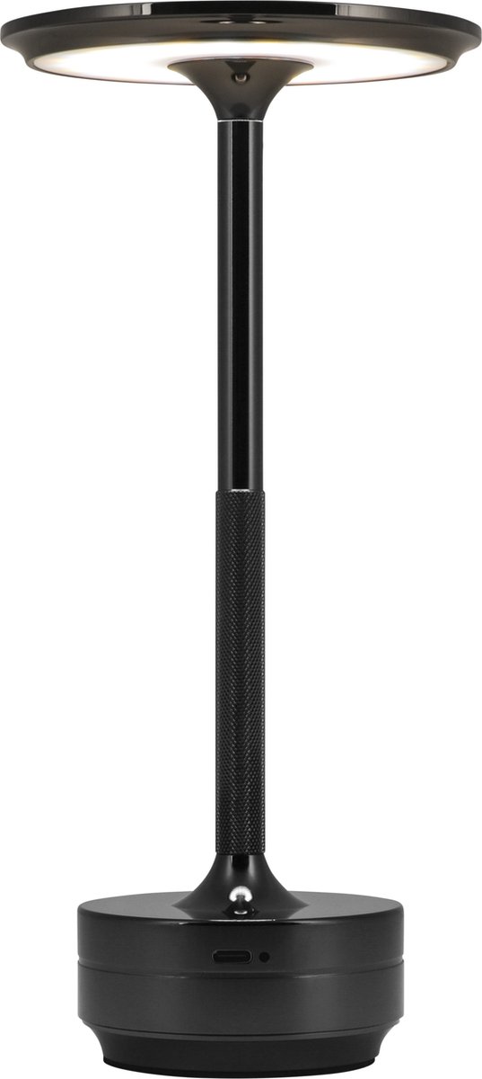 Wiederaufladbare, Kabellose Und Dimmbare Tischleuchte – Moderne Touch-bedienung – Nachtlicht Fürs Schlafzimmer – Spritzwassergeschützt – 27 Cm – Schwarz
