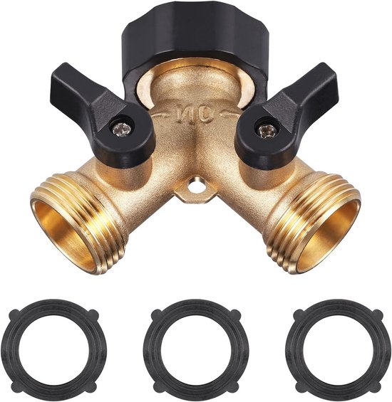 3/4-zoll-messing-y-doppelkopf-armaturenverteiler Mit Absperrventilen