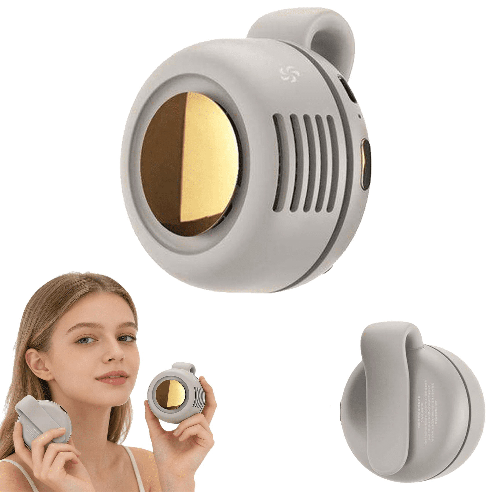 Weißer, Tragbarer, Leiser Mini-klemmventilator Ohne Rotorblätter Mit Usb-anschluss