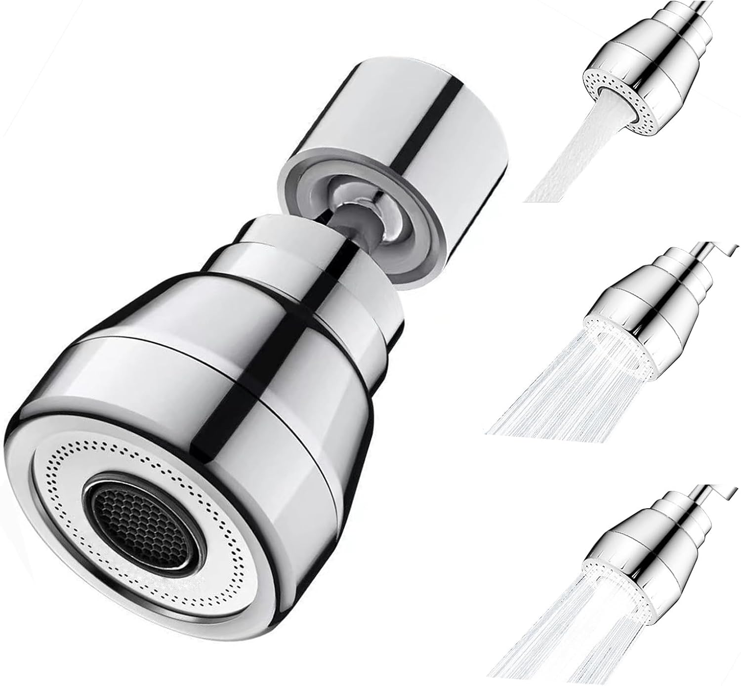 360° Drehbarer Küchenarmatur-adapter, Belüfterdüse Mit 3 Sprühmodi Für Spülbecken, Geschirrspüler Und Zum Abspülen Von Lebensmitteln