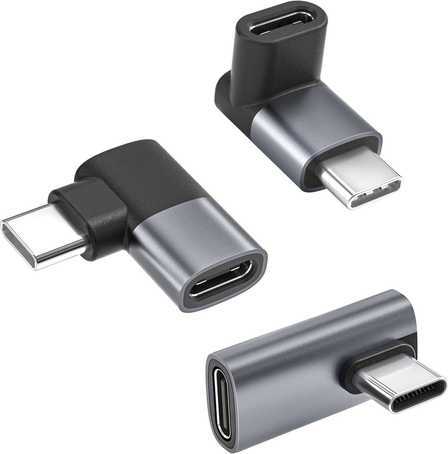 Usb-c 90-grad-adapter, 3er-pack, Steam, Switch, Laptop, Macbook, 100-w-winkelverlängerung, Usb-c-stecker Auf Usb-c-buchse