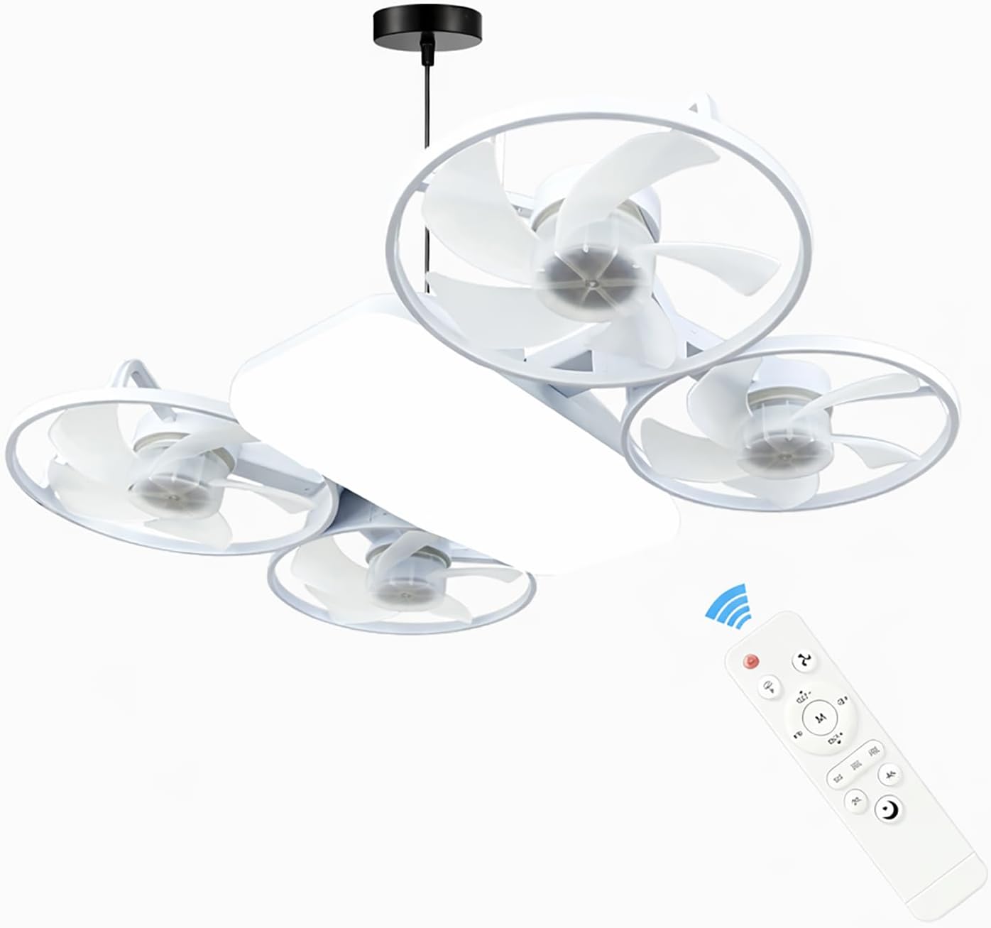 Stilvolle Ventilatorlampe Mit Fernbedienung – Schraubbefestigung – Dimmbare Led – 3 Farben (3000 K – 6500 K) – Kabellos – Schlafzimmer – Küche – Abstellraum – Und Kleiderschrank