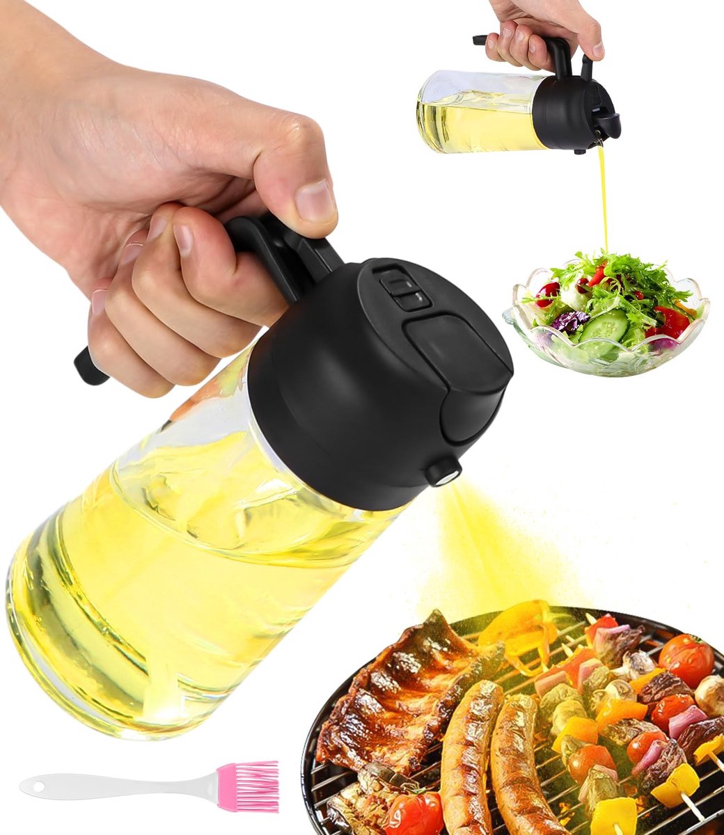 2-in-1 Multifunktionale Küchen-sprühflasche - Sprühflasche - Fassungsvermögen 500 Ml - Mit Bürste - Geeignet Zum Kochen, Grillen, Backen, Umluft Usw.