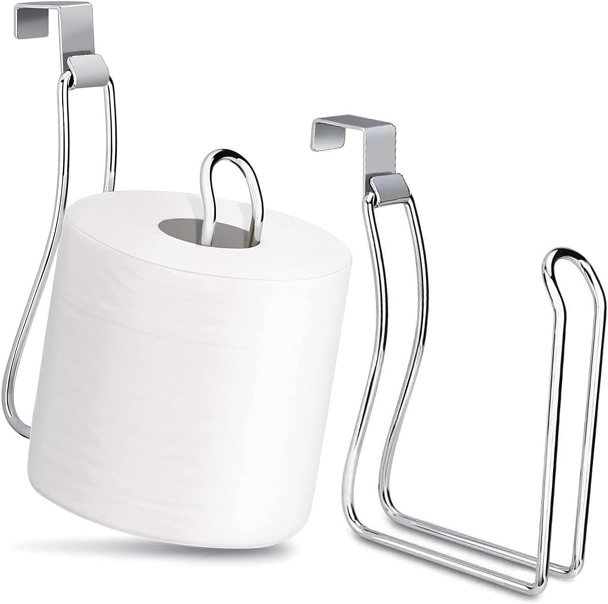 2er-pack Wandmontierter Toilettenpapier- Und Küchenhandtuchhalter Aus Edelstahl (ohne Bohren).
