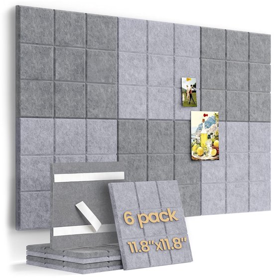 30 X 30 Cm Filzwandtafel – 6 Stück – Mit Klettverschluss – Für Büro Und Zuhause – Präsentationstafel Für Kunstwerke Im Kindergarten