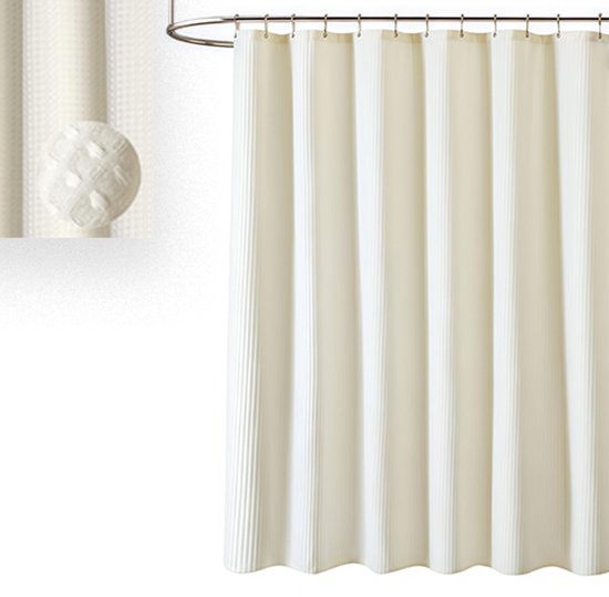 180x180 Cm Duschvorhang Aus Strukturiertem, Wasserdichtem Polyester In Mondscheinblau Mit 12 Haken