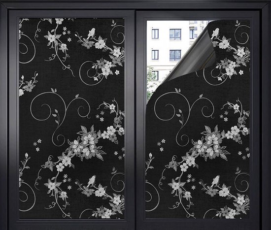 Verdunkelungsfolie – Sonnenschutz – Sichtschutz – Selbstklebend – Schwarz – Inkl. Rakel – 45 X 100 Cm