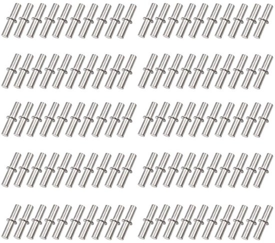 100 Stück 5x25 Mm Silberne Metall-möbelregal-stützstifte