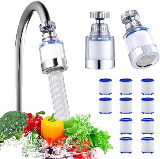 Wasserhahnfilter – 2 Wasserfilter Für Hartes Wasser – 360° Drehbar – 10 Filterkartuschen – Gesundes Trinkwasser