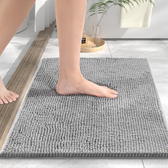 Rutschfester Chenille-badeteppich 40 X 60 Cm – Weiche Und Saugfähige Duschmatte Für Bad Oder Wc – Maschinenwaschbar