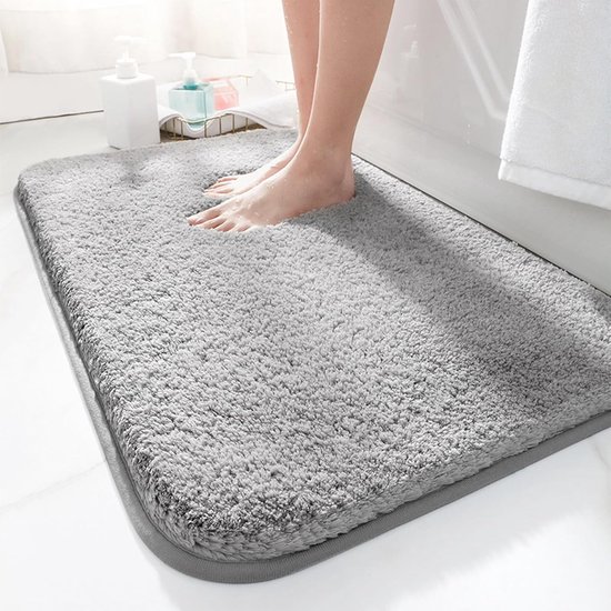 Rutschfeste Badematte – Hochsaugfähiges Fleece – 1 Stück – Dunkelgrau – Mikrofaser – 40 X 60 Cm