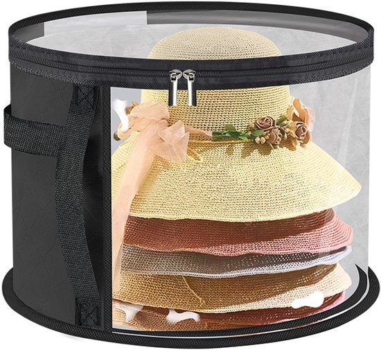 Schwarze, 42 X 42 X 26,5 Cm Große, Faltbare Reisehutboxen Mit Reißverschluss, 2er-pack