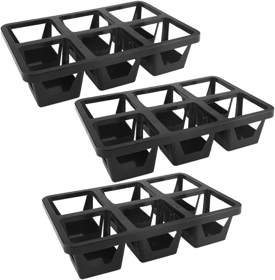 3-teiliges Set Aus 6-teiligen Kunststoff-blumentöpfen, Quadratischer Sukkulenten-pflanzenhalter.