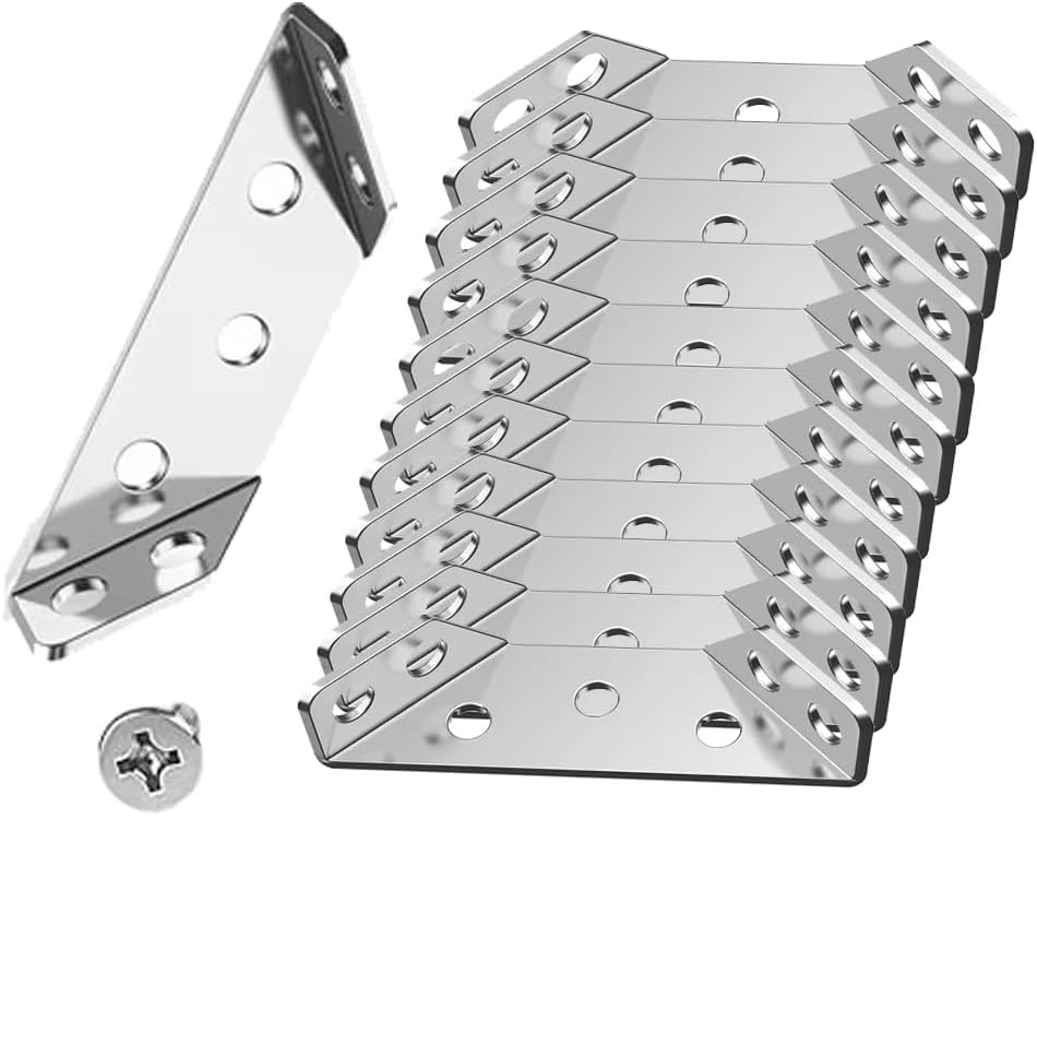 L-förmige Holzwinkel, 12 Universelle Eckverbinder Aus Edelstahl Mit Schrauben. Kleine L-förmige Winkel Für Regale Und Schränke.