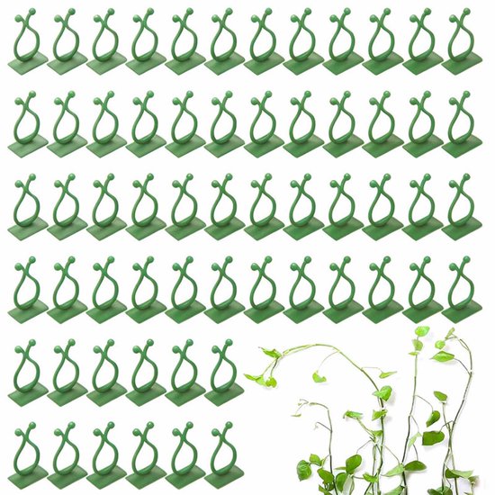 60 Pflanzenclips – Zwei Größen – Geeignet Zur Wandmontage – Kletterhilfe – Kabelmanagement – Grün