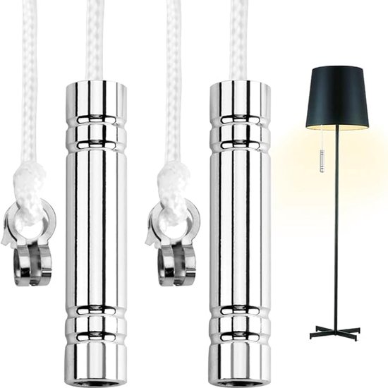 2er-pack Badezimmer-lichtschalter Mit Zugschnur (1,5 M, Silber), Universelle Metallzugkette Für Ventilatoren Und Jalousien.