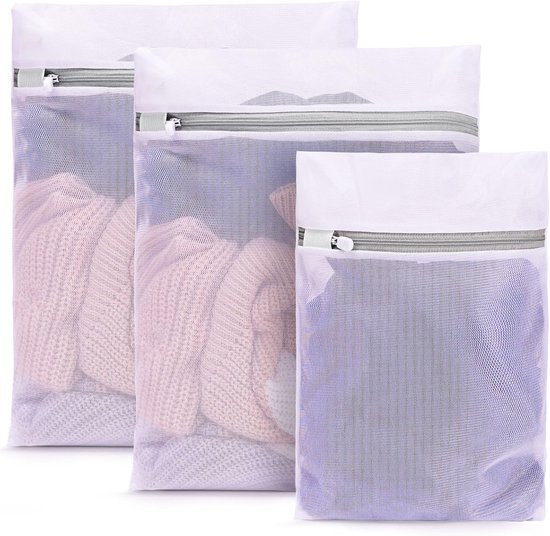 Set Mit 6 Wäschesäcken Aus Netzgewebe Mit Reißverschluss - 6 Säcke (4 Herren- + 2 Kindersäcke) - Geeignet Zur Aufbewahrung Von Bhs, Reisekleidung, Schuhen, Gepäck Und Babykleidung.