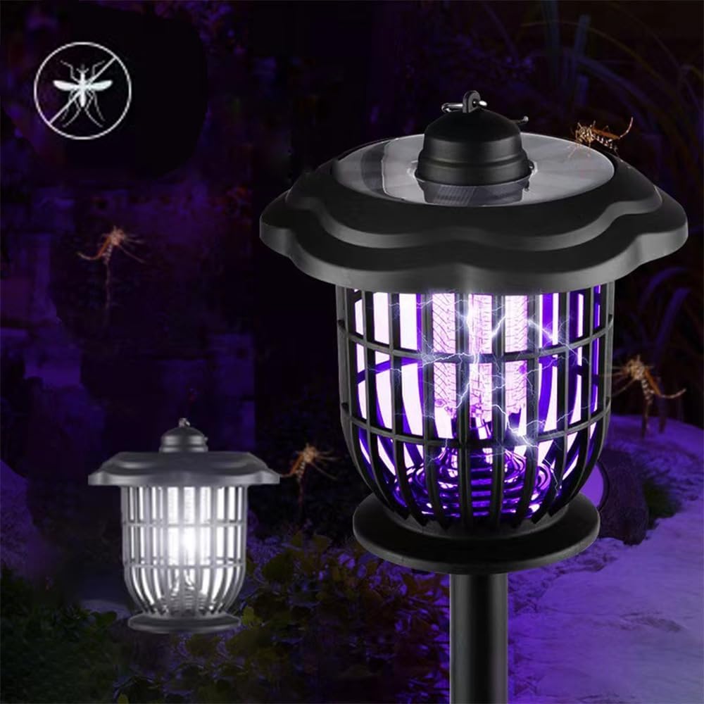 Led-solar-moskitonetzleuchte Für Den Außenbereich, Gartenbeleuchtung Und Wiederaufladbarer Uv-moskitoschutz, Wandmontage, Weiße Kombination