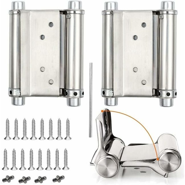 2 Autotürscharniere - Schwingtürscharniere - Federscharniere - Tragfähigkeit Bis Zu 15 Kg - 76 Mm (3 Zoll)