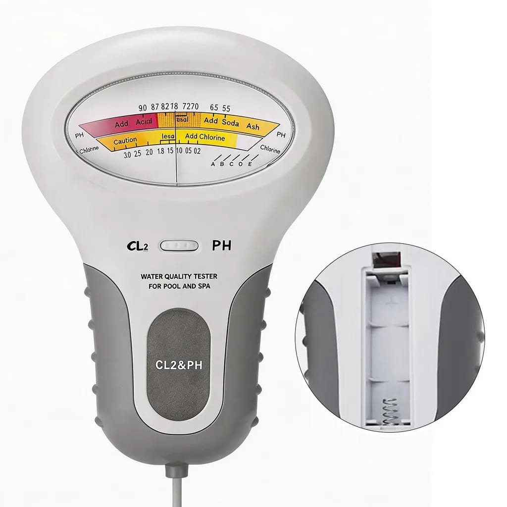2-in-1 Chlor- Und Ph-meter, Wasserqualitätstester Mit Zwei Skalen, Digitales Elektronisches Poolwassermessgerät, Geeignet Für Schwimmbäder Und Whirlpools.