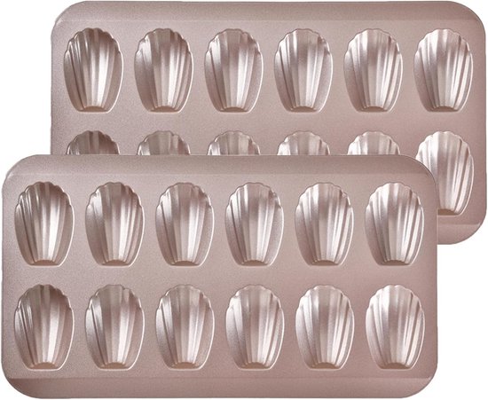 Madeleine-kuchenformen, 2 Stück, 12er-packung, Edelstahl (nicht Kohlenstoffhaltig), Gold