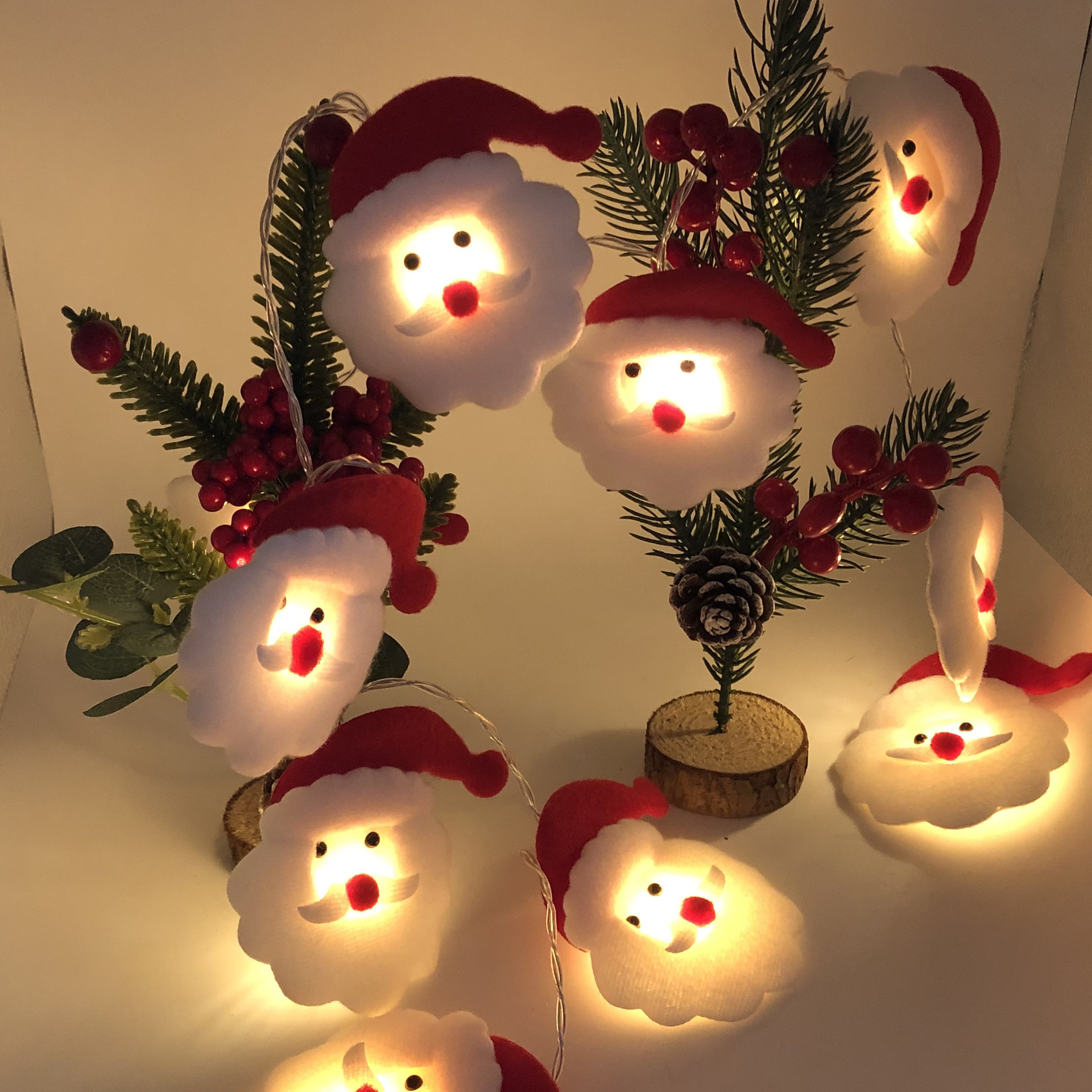 Weihnachtsbeleuchtung Mit Plüsch-weihnachtsmann, Weihnachtsbaumschmuck, Led-partybeleuchtung, 3 Meter, 20 Lichter – Usb-version