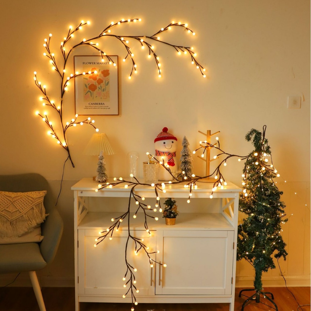 Lichterketten Aus Ästen Und Weinreben – Led-lichterketten – Raumdekoration – Lichterketten-designs – Dekoration Für Weihnachten Und Partys