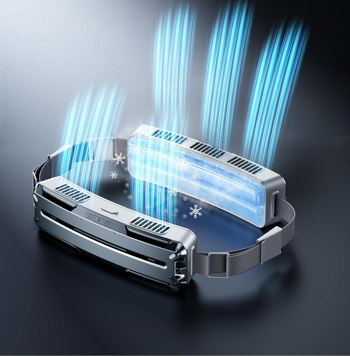 Mini-ventilator, Faltbar, Tragbar, 5500 Mah, Grau, Für Den Außenbereich, Klimaanlage, Ventilator Mit Led-anzeige, Kühlfunktion