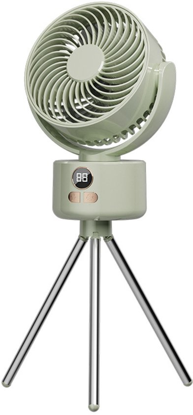 Usb-ventilator, 3600-mah-akku, Drei Windgeschwindigkeiten, Leiser Betrieb, 140° Neigungswinkel, Automatische Drehung, Led-anzeige, Für Zuhause Und Büro, Wiederaufladbar