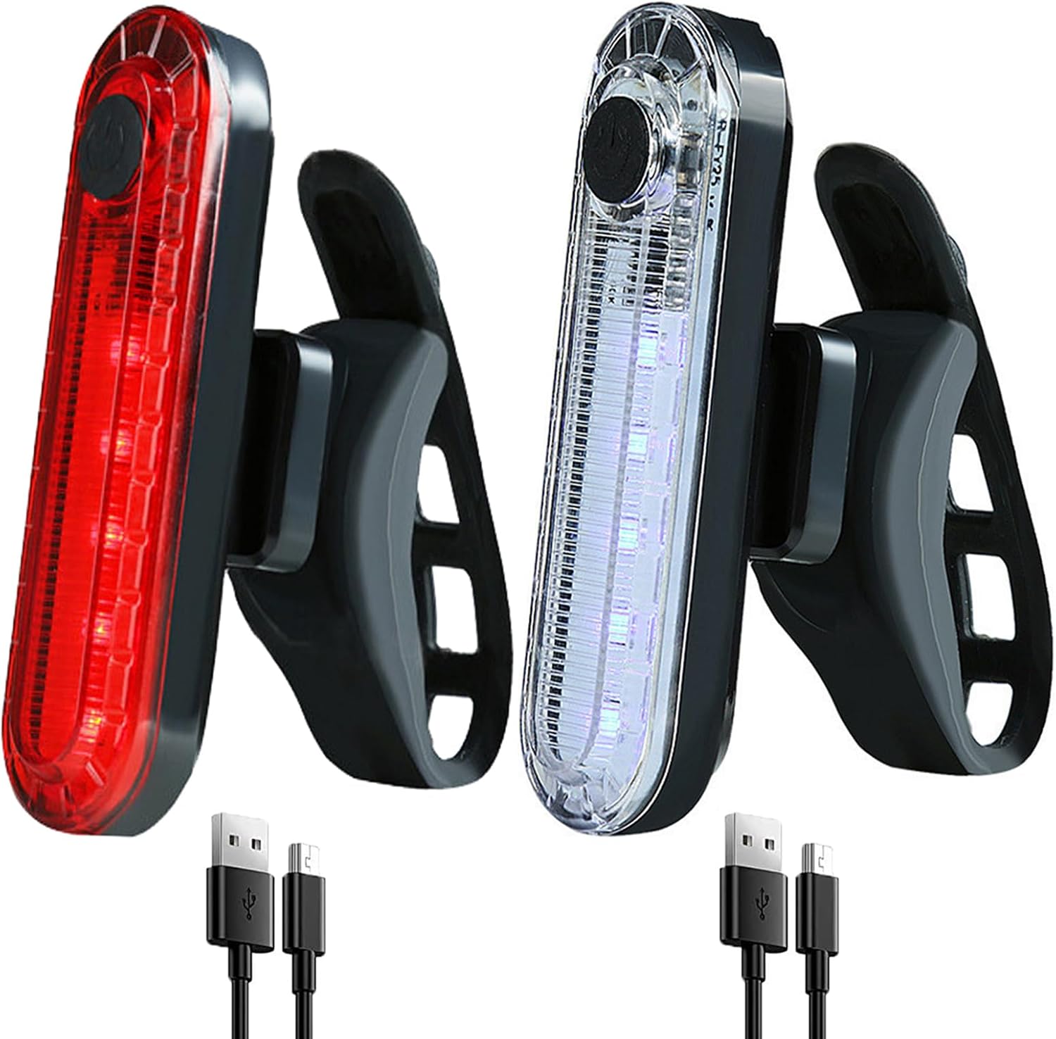 2er-pack Wiederaufladbare Led-fahrradrücklichter, Wasserdicht, Mit Warnblinkfunktion, Rot-weiß, Für Mehr Sicherheit Bei Nacht